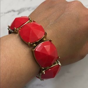 Coral gold wrap summer statement bracelet
